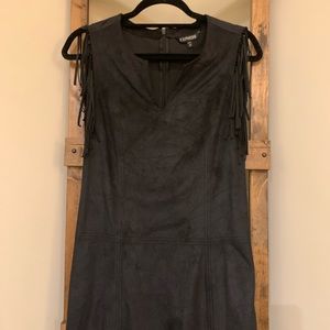 Express Black Suede Fringe Dress